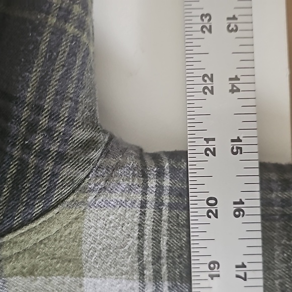 St. John's Bay Flannel Jacket Green Grey's Size S - Picture 7 of 8